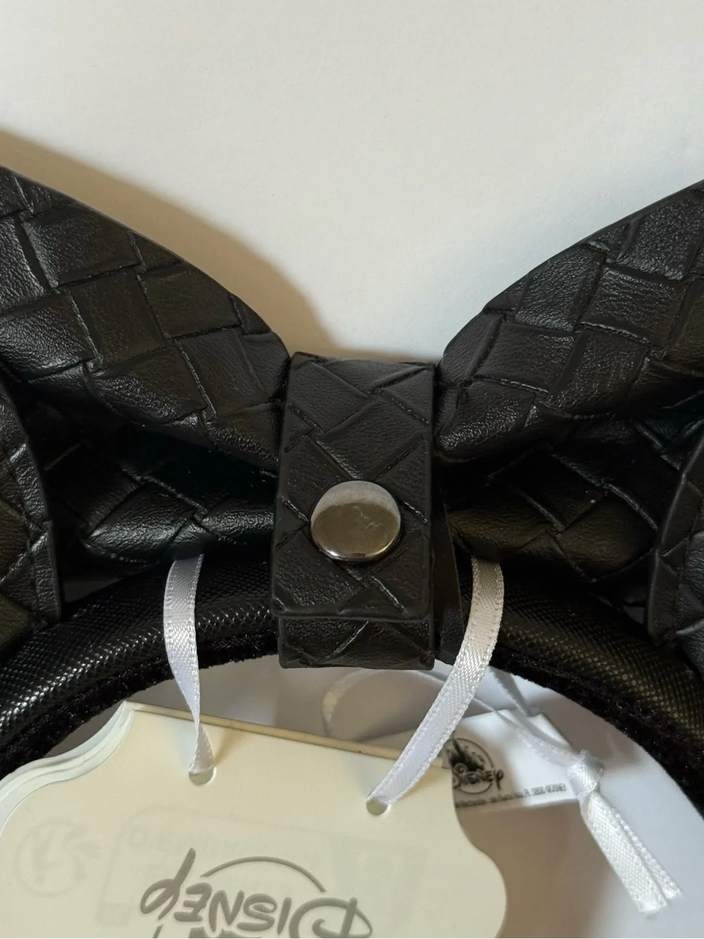Disney Parks Loungefly Black Woven Ears Headband Removable Bow New